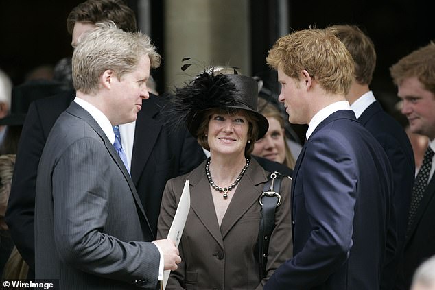 The Spencer family has remained close and supportive of Prince Harry in the years since Diana's death. Charles Spencer and Lady Sarah McCorquodale with his nephew at a service to remember Princess Diana in 2007