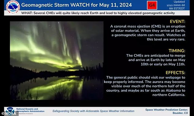 1715315826 66 A severe geomagnetic storm watch is issued the first in