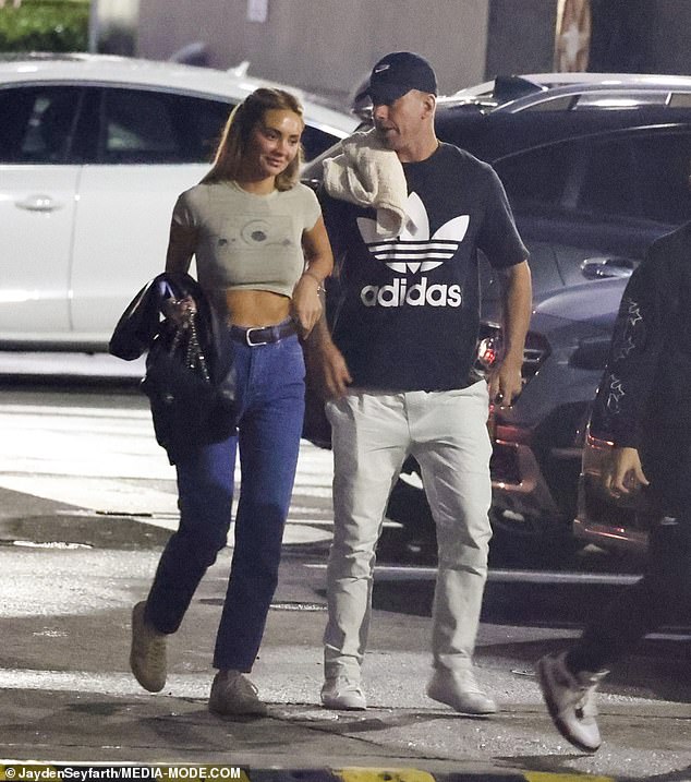 On Wednesday night, Braith's ex Rachael (left) was seen in public for the first time with her boyfriend Evan (right), a 