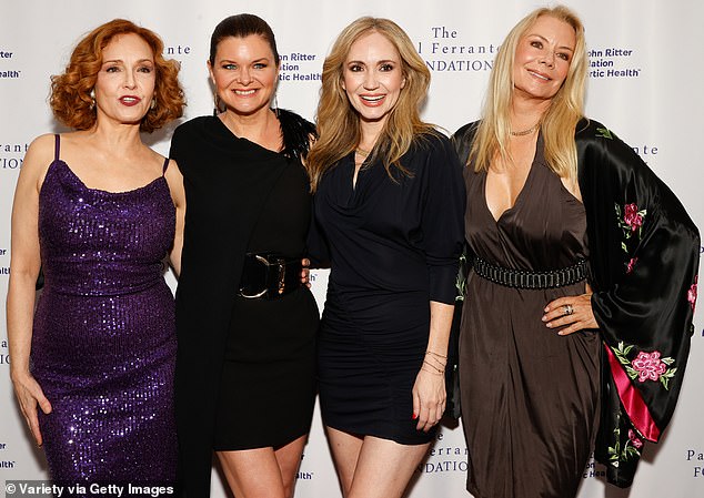 Meanwhile, Amy posed for a bit with (from left) The Bold And The Beautiful actresses Heather Tom, Ashley Jones and Katherine Kelly Lang.