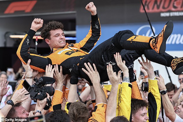 The 24-year-old driver won his first race at the Miami Grand Prix after benefiting from a safety car.