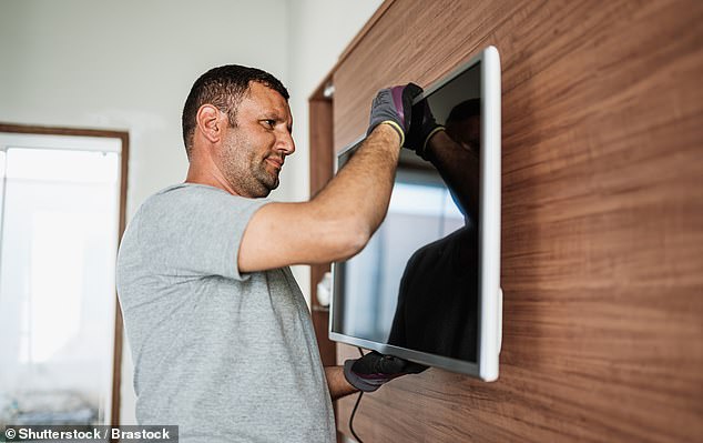 The most ergonomic view is to have the center of the TV screen at eye level from the position you will be sitting in to watch TV.