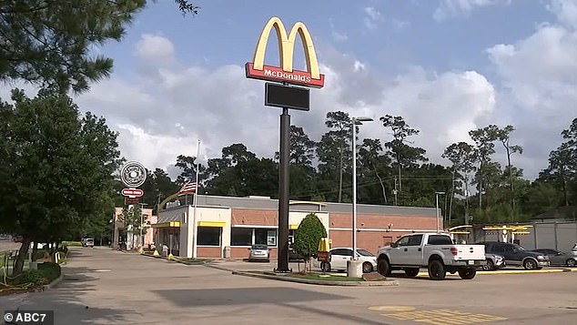 Limmer tried to calm the man down and as they left the store together arguing, the angry man walked to his car, pulled out a gun and shot him. (Pictured: Houston McDonald's)