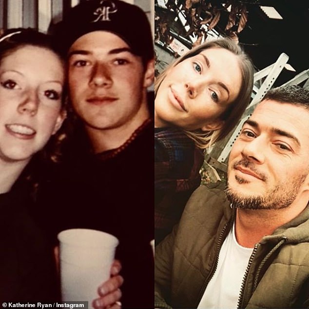 Katherine previously revealed that Bobby ended their relationship even though they were deeply in love, because he knew they were too young and needed to experience life first (pictured as teenagers on the left and now on the right).