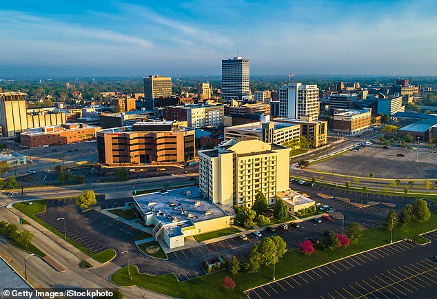 South Bend, IN (pictured) also made the list, with the median home price falling 1.6 percent to $180,000.