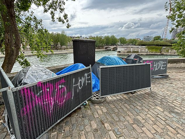 There are still illegal camps along the Seine, but police carry out raids almost every morning.