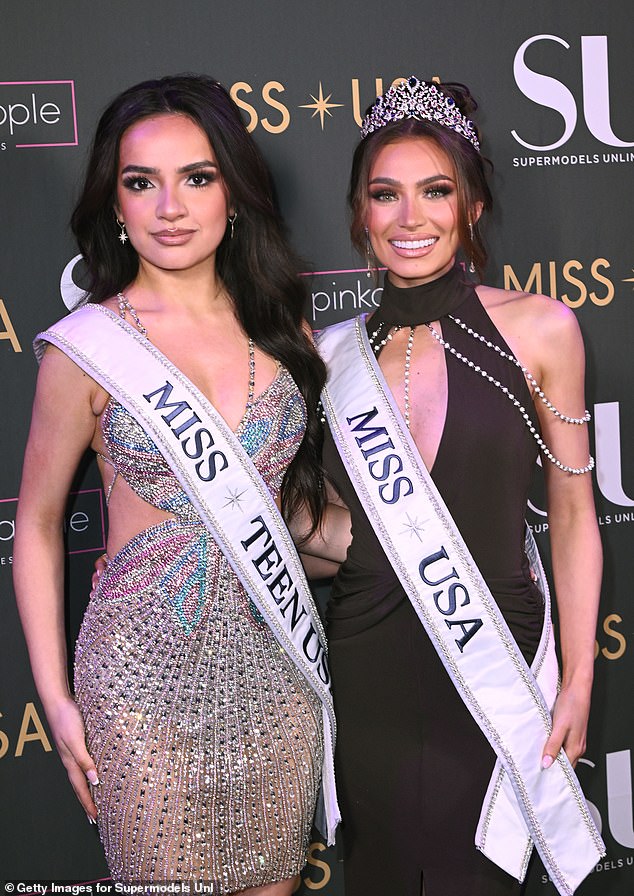 Voigt's resignation was quickly followed by Miss Teen USA UmaSofia Srivastava (pictured together), who said her values 