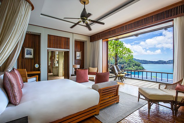 On Mahe, Harriet stays at Anantara Maia, where she stays in a villa 