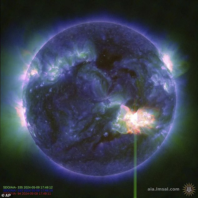 Earth could witness the worst solar storm in 165 years, as five streams of plasma released by the sun this week will crash into our atmosphere tonight. NASA released a photograph showing a solar flare released by the sun on May 9.