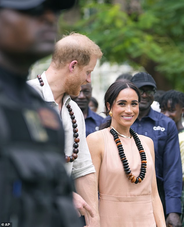 The pair spoke to students at Wuse Lightway Academy this morning, about five hours after their arrival in Abuja on a British Airways flight.