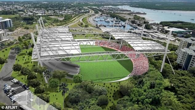 A second concept of what the new stadium could look like if the bid is given the go-ahead by the AFL