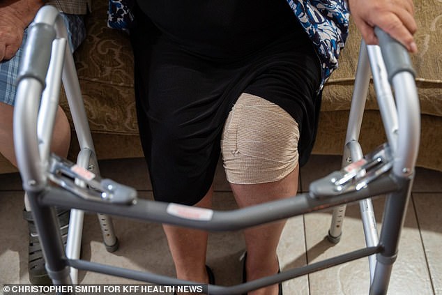 Mrs. Holguín lives with a bullet in her knee.