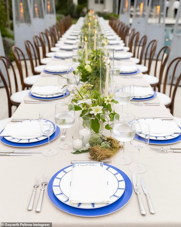 There appeared to be around 40 seats at the eye-catching event which saw white flowers on the table.