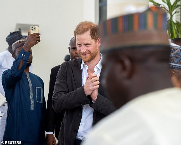 Harry during his visit to Kaduna State in Nigeria. The prince has previously complained that he and his wife had been prevented from seeing senior royals, including his grandmother, the late queen.