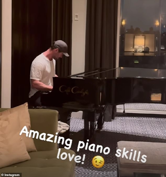 Hemsworth looked every inch the musical maestro in the stunning clip, as his hands glided over the piano keys and produced a beautiful classical melody.