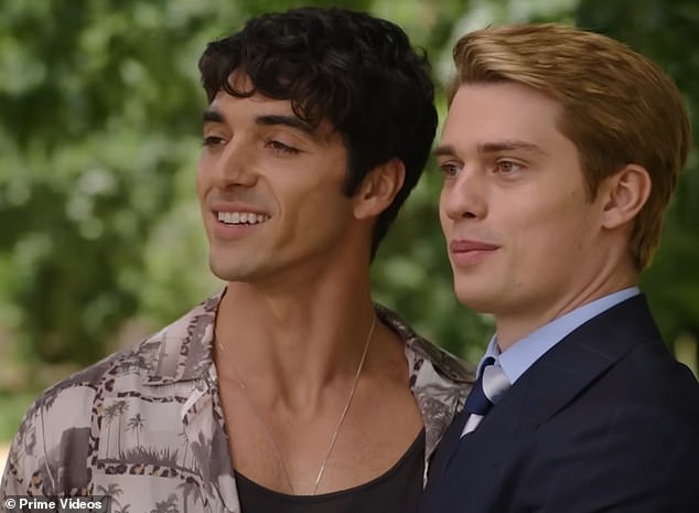 Released last year on Amazon Prime, the film starred Nicholas as a British prince who falls in love with the American president's son, played by Taylor Zakhar-Perez (left).