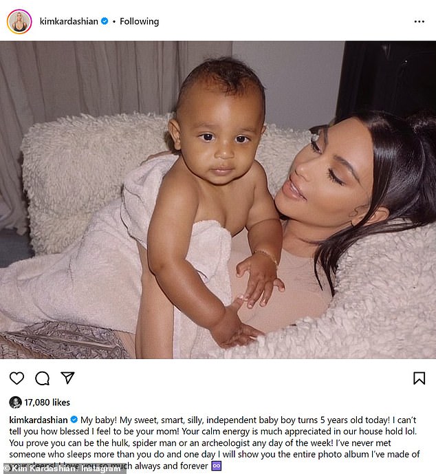 Kim shared a post on Instagram for her youngest son, Psalm, to commemorate his birthday on May 9.