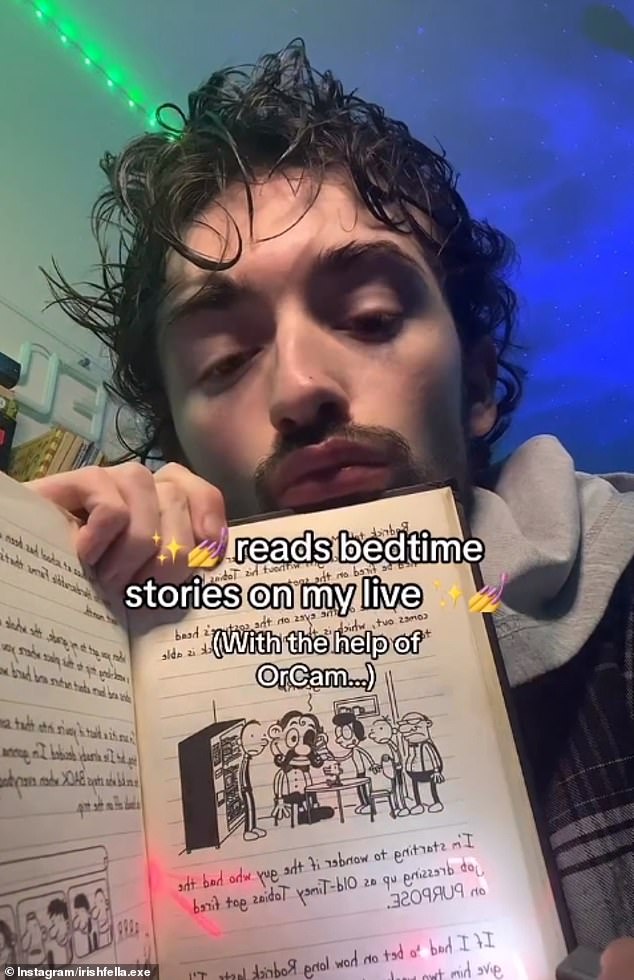 Shane Donohue (pictured) has made a name for himself reading 'bedtime stories' to his followers.