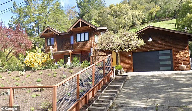 Pictured is the couple's $1.6 million home in rural Woodacre, less than an hour's drive from San Francisco. Maeve lived more than 300 miles away, near the Sierra Nevada.