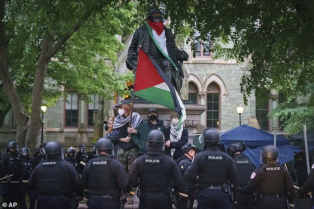 There was a confrontation between students and police before the camp was cleared.