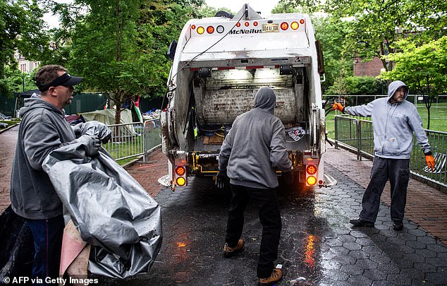 The field was completely evacuated and its contents thrown into a dump truck.