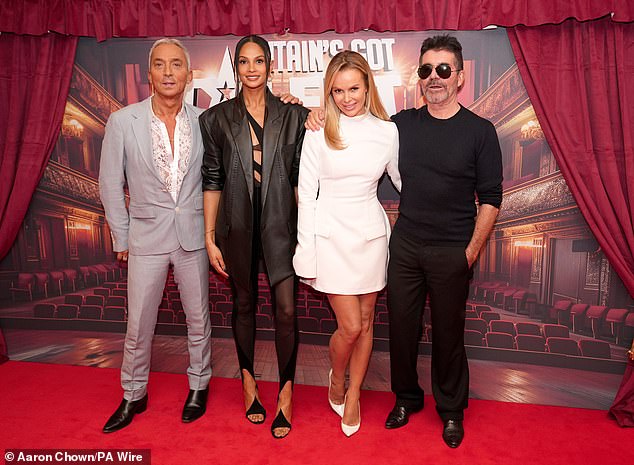 It comes after Britain's Got Talent was hit by false claims amid reports showing bosses secretly created acts from scratch (LR) from judges Bruno Tonioli, Alesha Dixon, Amanda Holden and Simon Cowell.