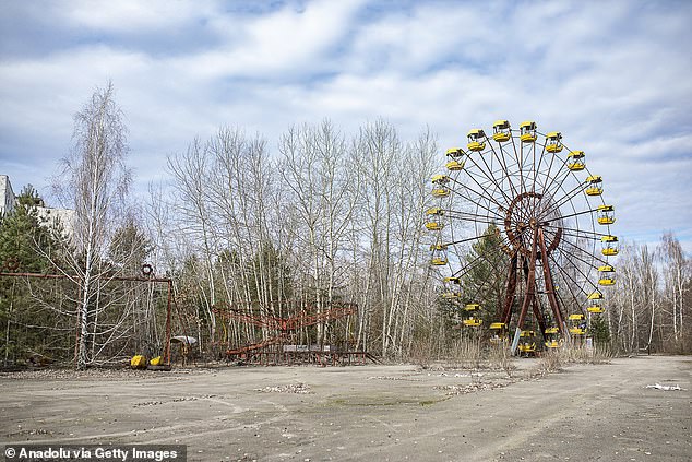 Radiation levels at Chernobyl (pictured) are gradually reducing, however the elephant's foot may remain dangerous for decades more.