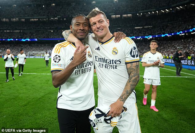 Veterans David Alaba (left) and Toni Kroos (left) are currently Real Madrid's highest earners.
