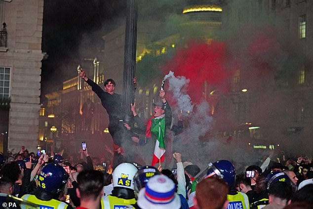 July 2021 was a devastating day for England football fans as the Euro 2020 title slipped through their fingers (pictured: the aftermath of the Euro 2020 match)