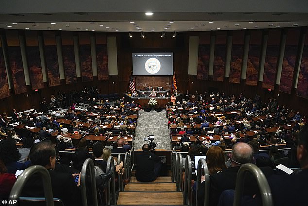 Pictured: The interior of the Arizona State Capitol building in Phoenix, where the legislature meets.