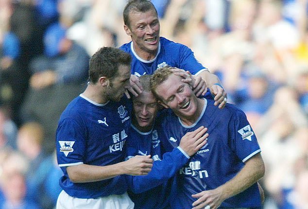 Everton defender Steve Watson (right) scored a hat-trick in 2003 but did not play in defence.