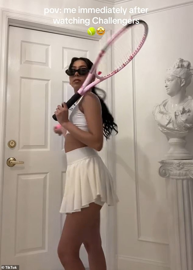 Generation Z is flocking to TikTok to show off their pleated skorts, sports visors and shiny new rackets in videos accompanied by a dramatic song from the original movie soundtrack.