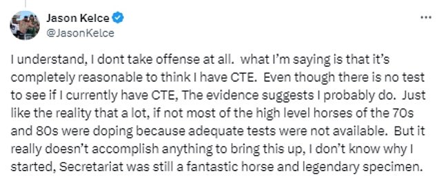 A nonchalant Kelce brushed it off, saying it was simply the reality he faced.