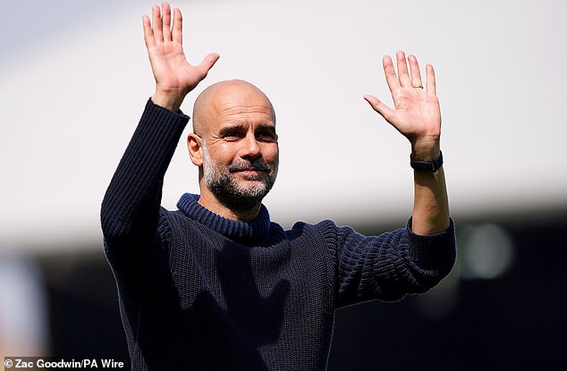 A win could help Pep Guardiola (pictured) eclipse Sir Alex Ferguson for the most Premier League titles won in a row.