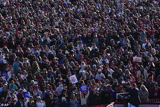 The Trump campaign said there were 80,000 of the former president's supporters at the massive beach rally.