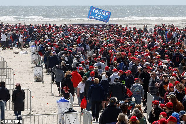 Thousands of Trump supporters line up Saturday ahead of former President Donald Trump's rally in Wildwood, New Jersey, with some arriving two days early.