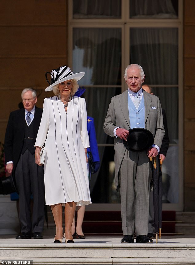 King Charles held the first garden party of the season at Buckingham Palace with Queen Camilla by his side on May 8.