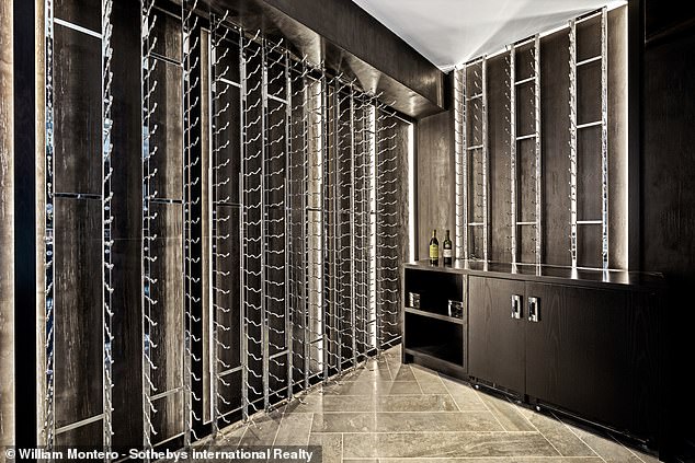 A temperature-controlled wine room is crying out for a new owner to move in