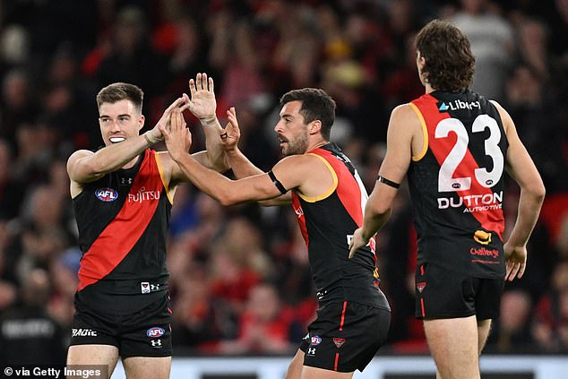 The emphatic victory lifted Essendon to third place on the AFL ladder.