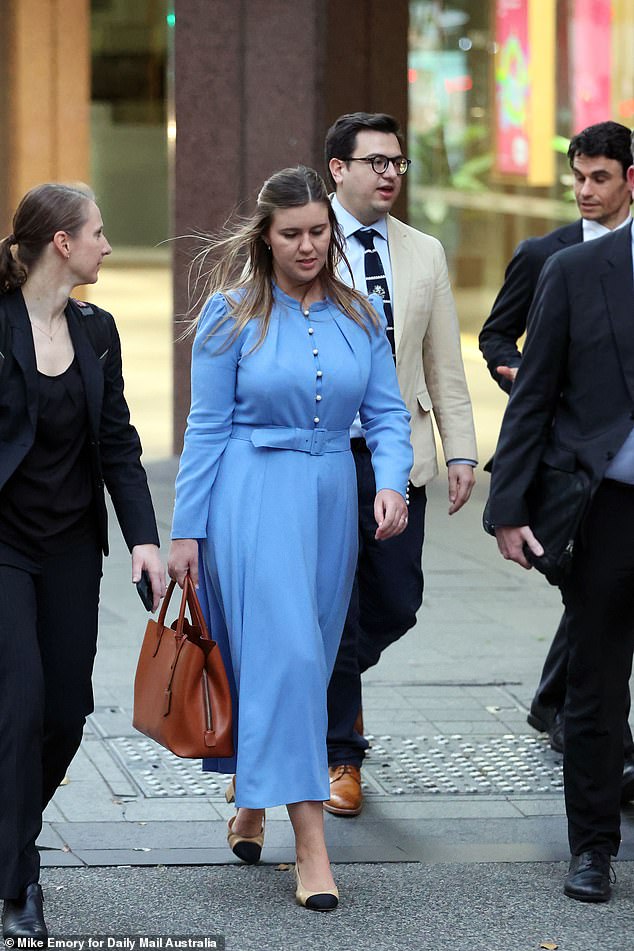 A Federal Court judge found that Bruce Lehramnn had likely raped Brittany Higgins (pictured in blue) in Parliament House in 2019.