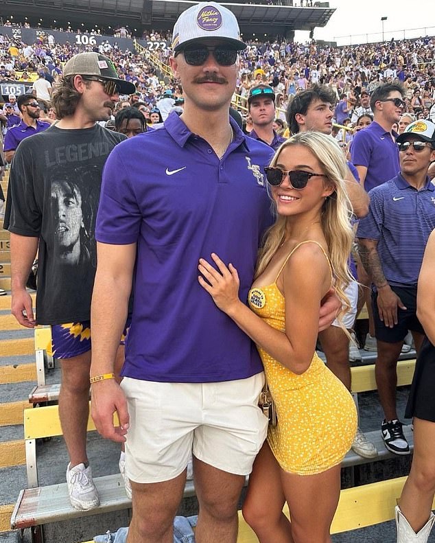 The couple, who met at LSU, first went public with their romance in August.