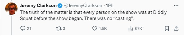 Jeremy has insisted that Clarkson's Farm is not scripted, telling his Twitter followers: 