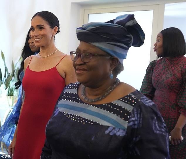 The Duchess of Sussex walks alongside Dr Ngozi Okonjo-Iweala (right), Director-General of the World Trade Organization.