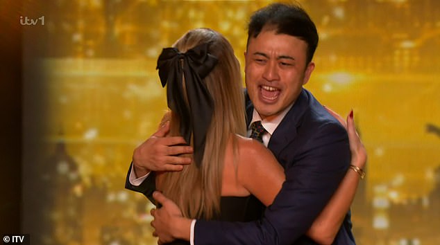 Using his long hair, Nabe poked fun at a variety of different characters, from Teletubbies to Shaun the Sheep, leaving the judging panel in hysterics.