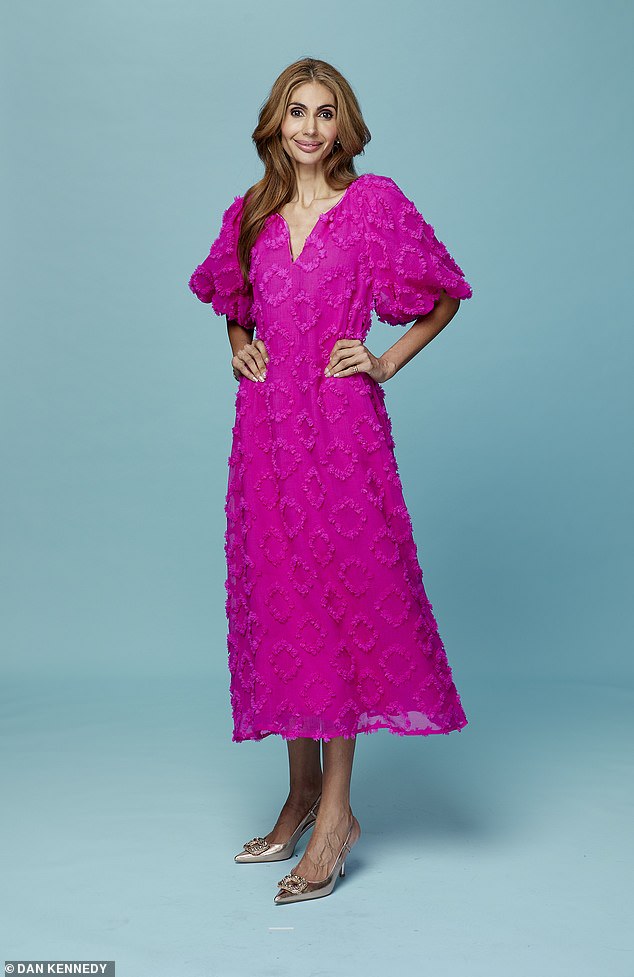 fuchsia dress, £139,phase-ocho.com; shoes, £110, dunelondon.com