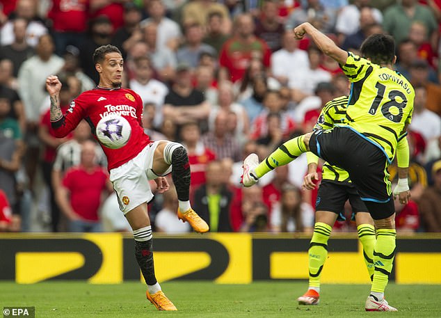 Brazilian (left) Antony failed to make an impact after facing Arsenal