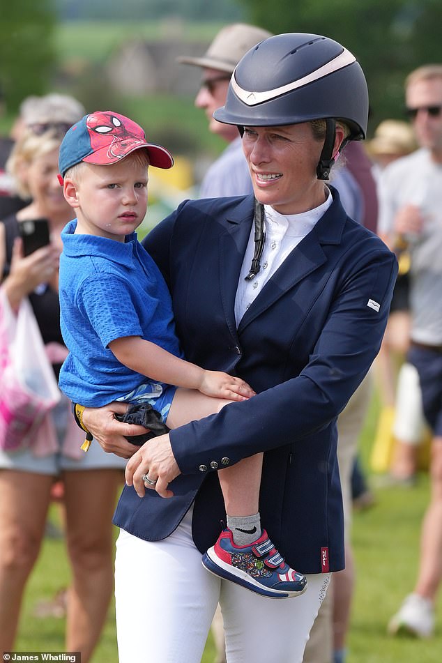 Princess Anne's daughter Zara Tindall (pictured) competed in the badminton horse trials.