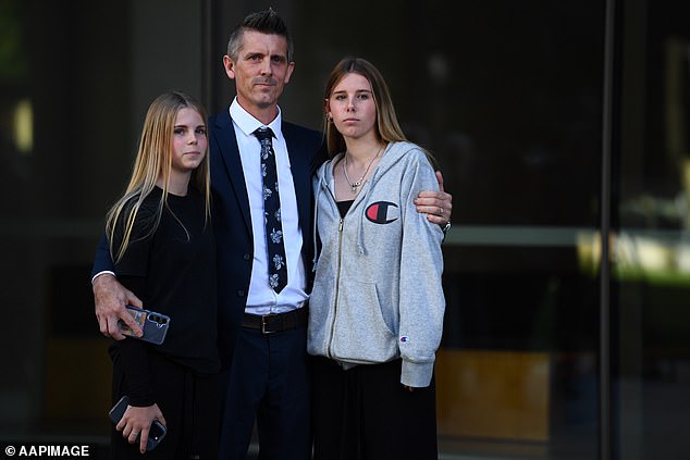 Lovell and her two daughters appeared somber outside the courthouse after the sentence was handed down.