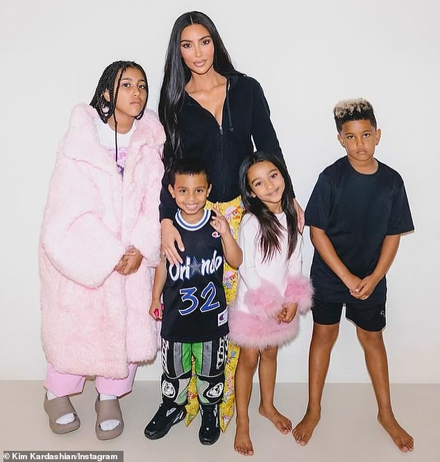 Kardashian also posted several snaps of her own children, including North, Saint, eight, Chicago, six, and Psalm, five.