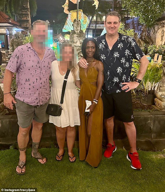 Indonesian police allege they found methamphetamine in Troy Smith's four-star hotel room in Bali (pictured with his wife, right)